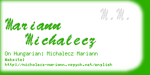 mariann michalecz business card